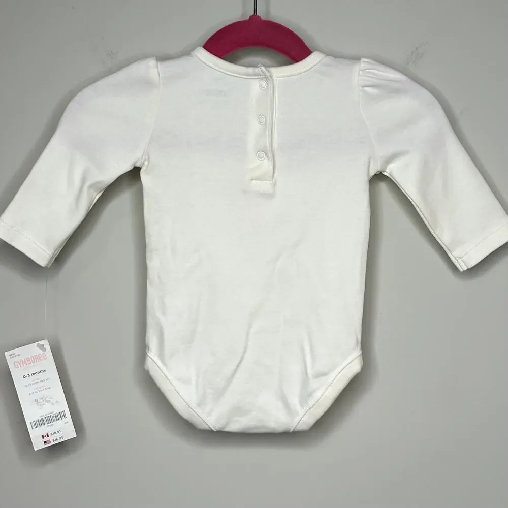 Gymboree Candy Cane Long Sleeve Bodysuit Size 0-3 Mon. NEW Christmas Holiday